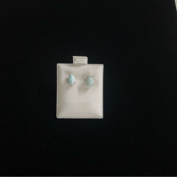 Sterling silver One of a kind Larimar pear shaped earrings - Picture 6 of 8